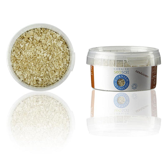 Sale marino della Cornovaglia, fiocchi di sale marino affumicato della Cornovaglia/Inghilterra, 125 g