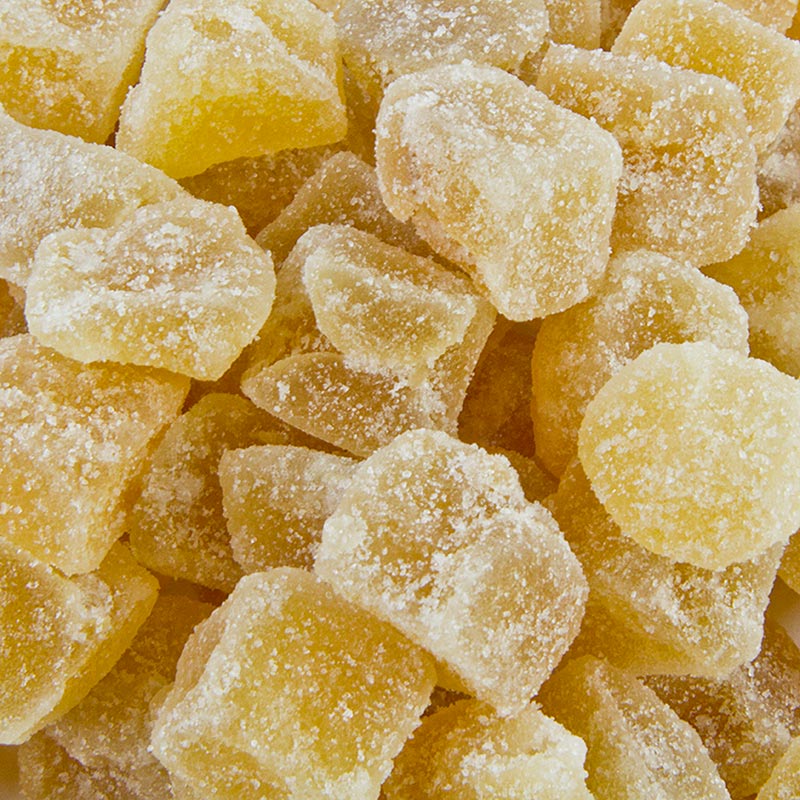 Zenzero a cubetti, candito, secco/cristallizzato, 750 g