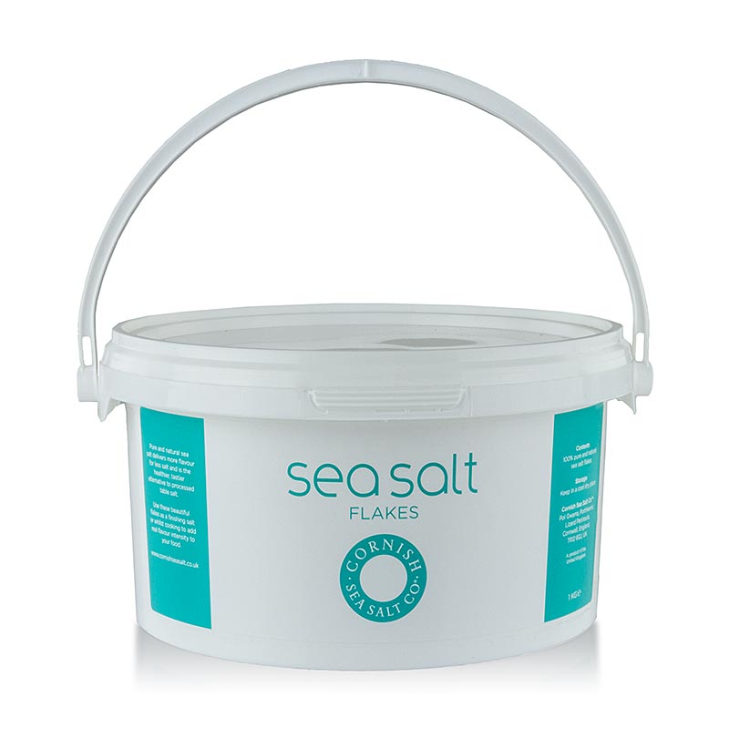 Cornish Sea Salt, fiocchi di sale marino grosso della Cornovaglia/Inghilterra, 1 kg Sale, pepe, spezie, aromi, verdure essiccate | thungourmet