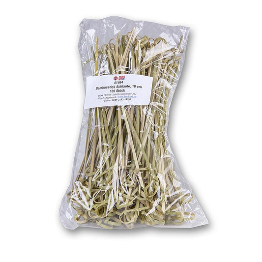 Spiedini di bambù, con estremità annodata, verdi, 18 cm, 100 pezzi | Non Food / Ferramenta / Accessori per barbecue | thungourmet