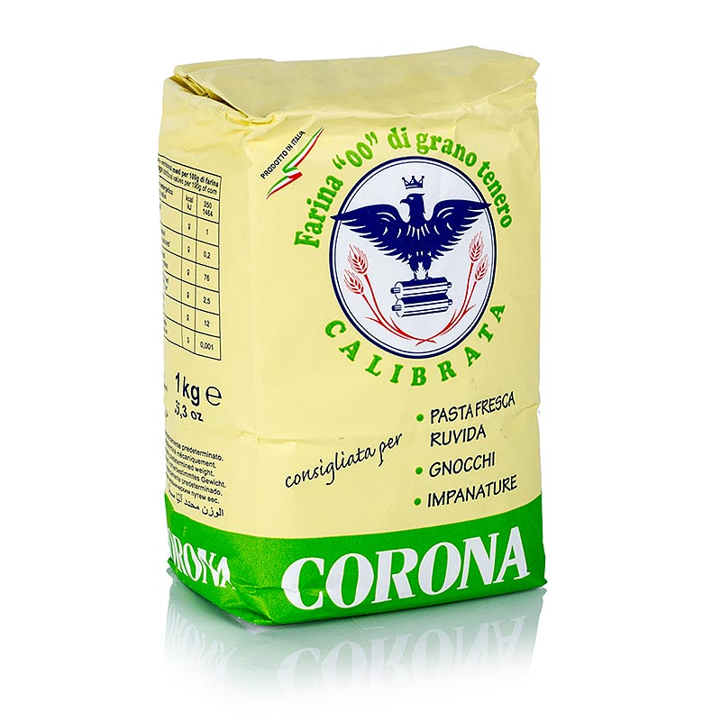 Farina per pasta, Tipo "00", Farina Calibrata, per pasta ruvida e gnocci, Corona, 1 kg