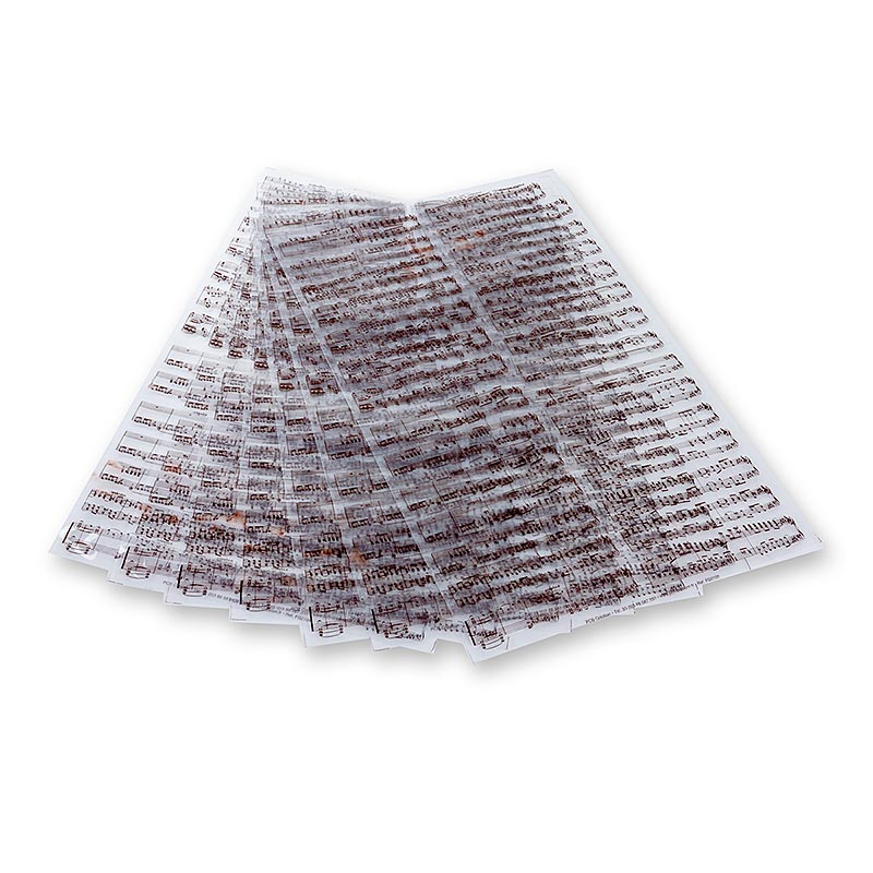 Foglio di carta staccabile decorativo "Foglio di note musicali" per cioccolato, 40x25cm, 17 fogli