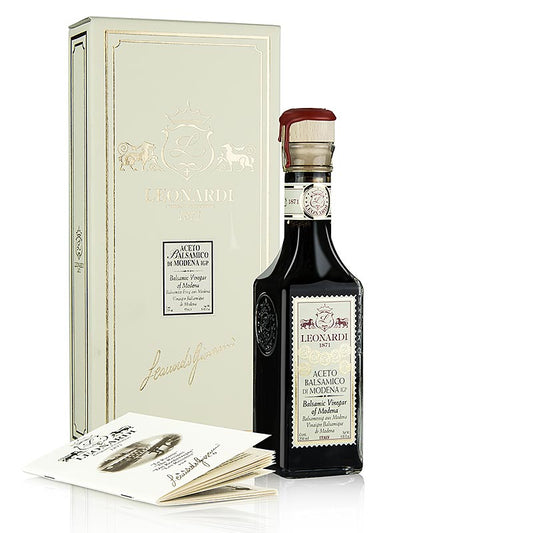 Leonardi - Aceto Balsamico Modena IGP/g.g.A., Francobollo, 15 anni, 250 ml Aceto e olio | thungourmet