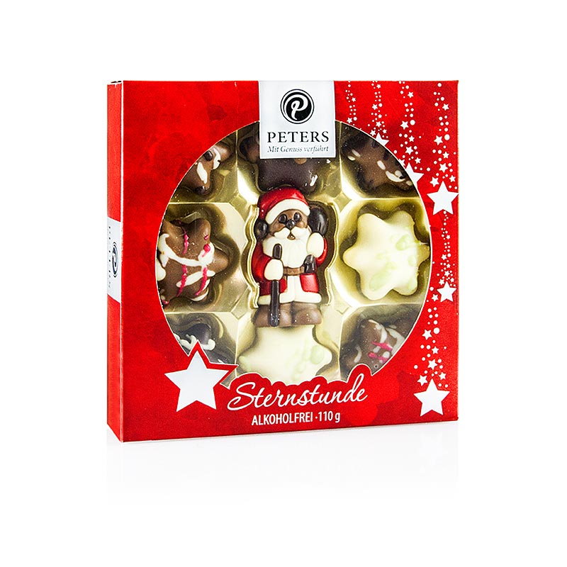 Cioccolatini di Natale - "Sternstunde", rossi, senza alcol, 9 pezzi, Peters, 110 g