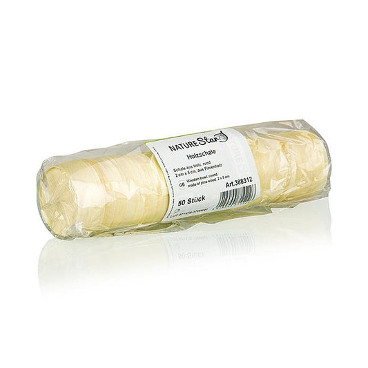 Timbale (bicchiere) monouso in legno, Ø 5 cm, altezza 2 cm (non contiene liquidi), 50 pezzi | Non Food / Ferramenta / Accessori per barbecue | thungourmet