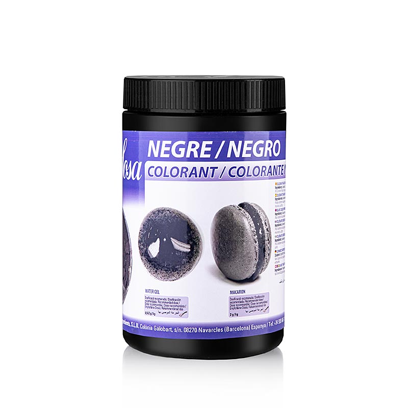 Colorante alimentare naturale Sosa , polvere, nero (carbone), solubile in acqua (39266), 200 g