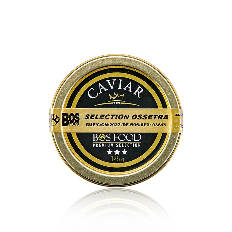 Selezione di caviale Ossetra (Acipenser gueldenstaedtii), 125 g