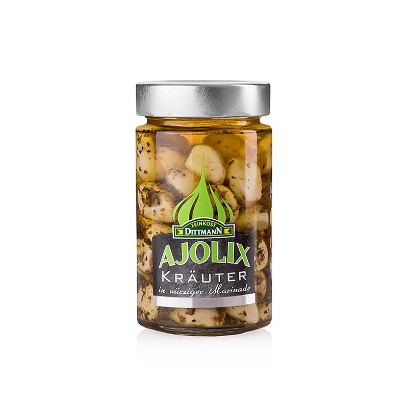 Ajolix Erbe aromatiche, aglio marinato alle erbe aromatiche, Dittmann, 230 g | Sottaceti, conserve, antipasti | thungourmet