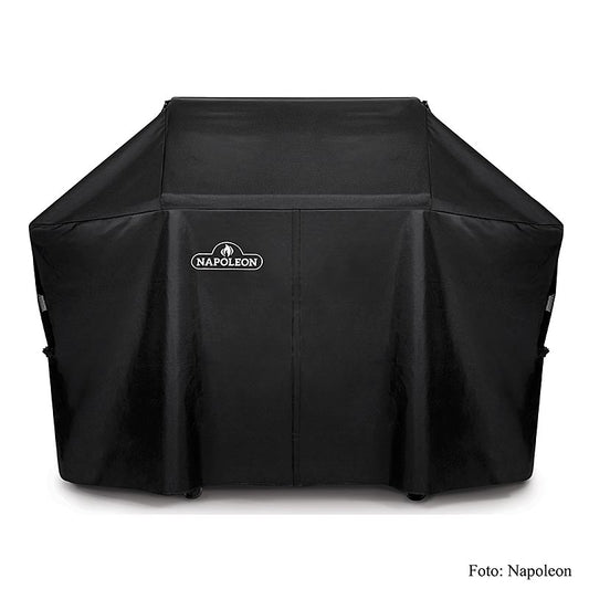 Copertura per barbecue a gas Napoleon Rogue SE 525 con tavoli laterali aperti