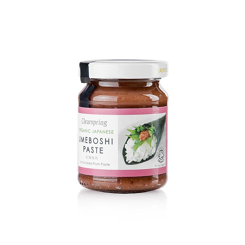 Pasta di prugne umeboshi biologica di Clearspring, ottenuta da prugne umeboshi giapponesi fermentate, perfetta per insaporire condimenti, salse, riso e noodles, 150 g