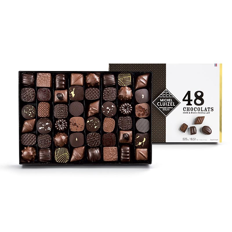 Coffret N.48 - 48 cioccolatini assortiti, Michel Cluizel (13048), 525 g, 48 pezzi | Dolciumi, cioccolatini, snack | thungourmet