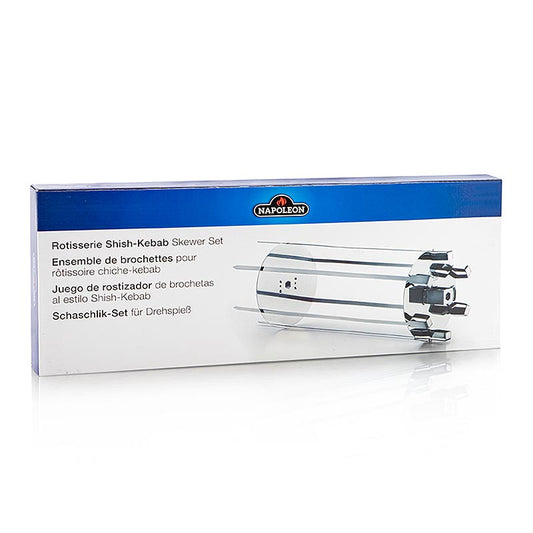 Accessori per barbecue Napoleon - Set Shashlik per spiedo rotante con 6 spiedini, 7 pezzi - accessori di alta qualità per deliziosi spiedini shashlik sul barbecue