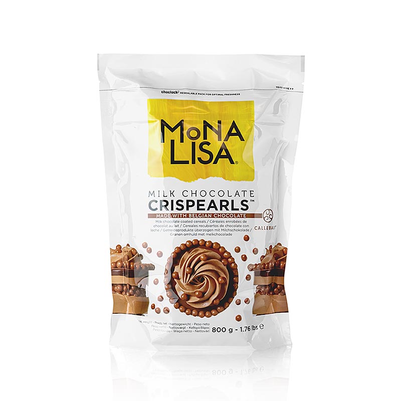 Crispearls Milk, croccanti perle di cioccolato al latte, Monna Lisa Callebaut, 800 g