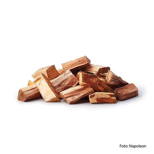Sacco da 15 kg di trucioli di legno Napoleon per affumicatura Chunks al gusto di prugna per affumicatura