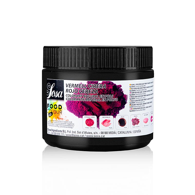 Colorante alimentare Sosa rosso ciliegia, polvere completamente solubile (38629), 300 g | Additivi alimentari | thungourmet