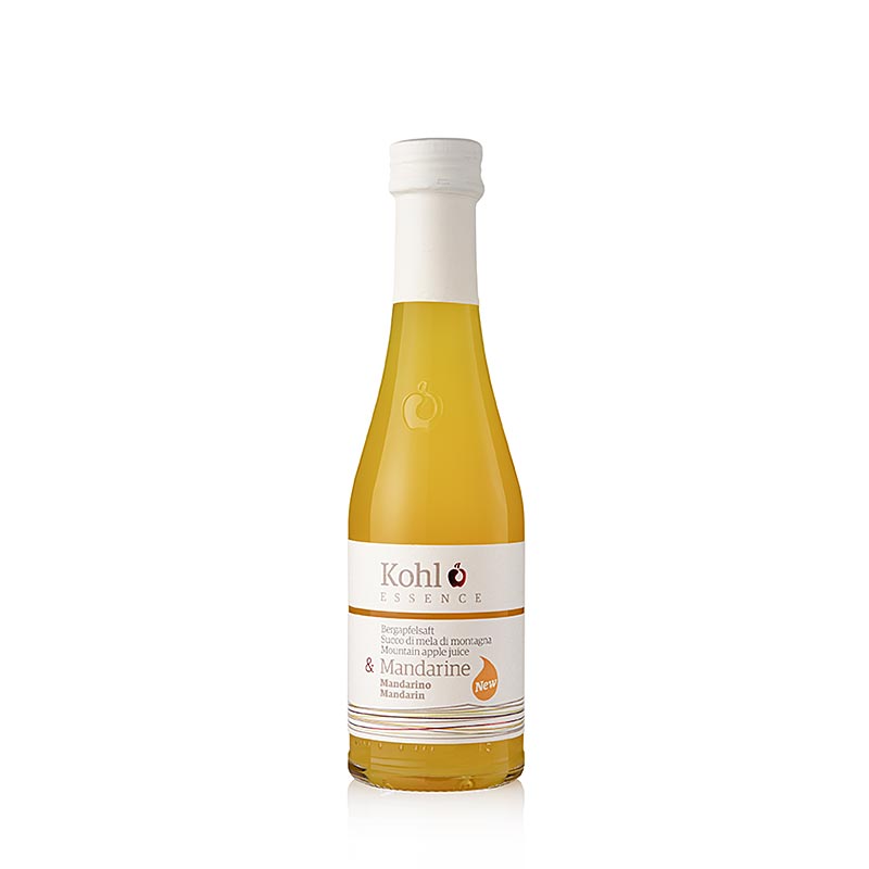 Kohl ESSENCE succo di mela di montagna + mandarino, 200 ml - Succo di frutta fresco dal sapore agrodolce, ideale per accompagnare le insalate estive e i crostacei.