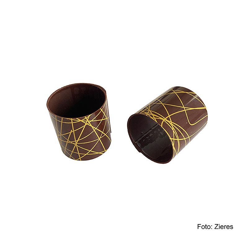 Cannelloni di cioccolato (3,5 cm-Ø 3,5 cm) scuri con linee gialle, 215 g, 35 pz.