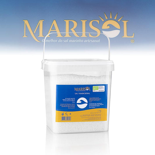 Marisol® Sal Tradicional sale marino, grosso, bianco, umido, CERTIPLANET, BIO, 5 kg