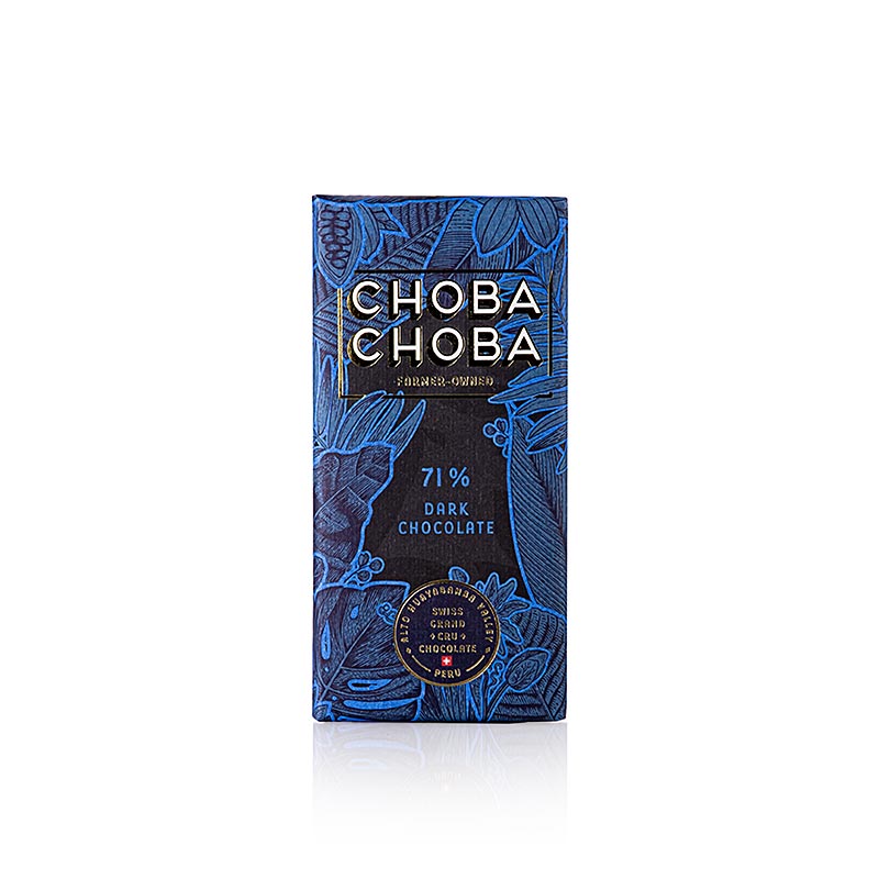 Cioccolato fondente 71%, tavoletta di cioccolato fondente, Choba Choba, BIO, 91 g - Certificato biologico e prodotto con fave di cacao accuratamente selezionate Gusto intenso e consistenza vellutata, perfetto come regalo o per il piacere personale