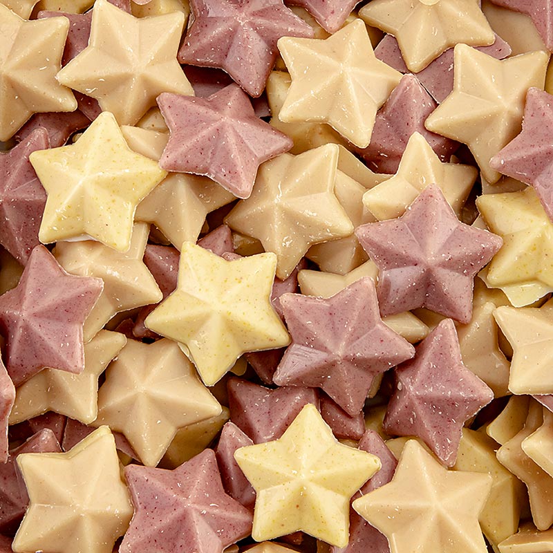 Stelle piccole (mango, fragola, lampone), 3 colori, 3x2,8 cm, PCB, 252 pezzi.