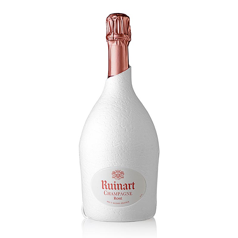 Champagne Ruinart rosé brut in confezione regalo, 750 ml, una confezione regalo lussuosa ed elegante che presenta l'iconico champagne rosa di Ruinart.