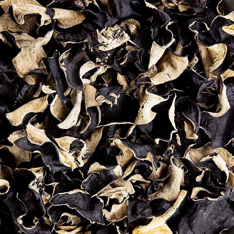 Funghi Mu Err secchi, noti anche come funghi orecchiuti, confezionati in un pratico sacchetto da 100 g