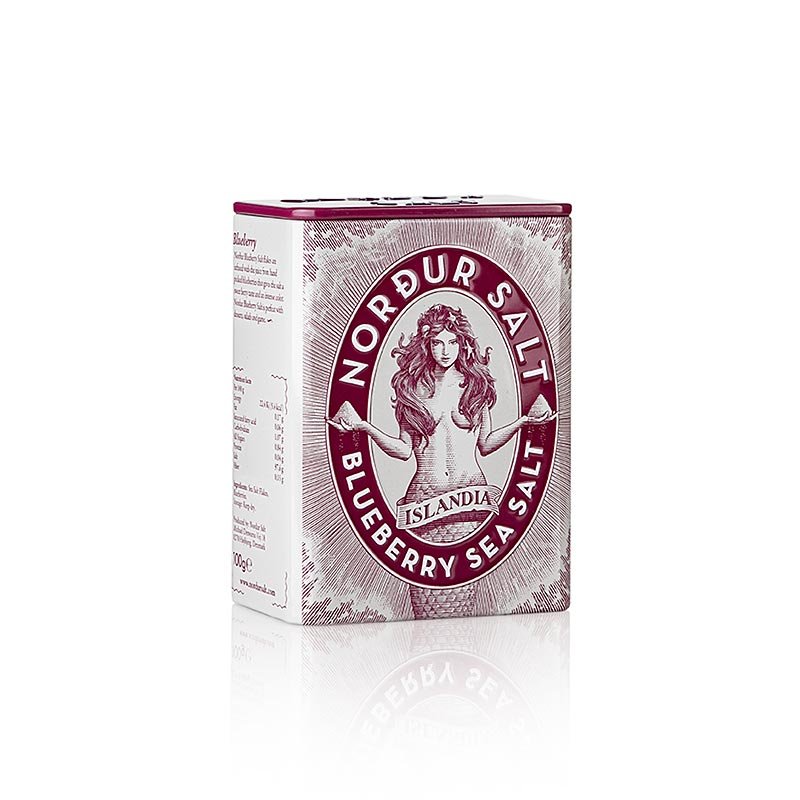 NORDUR fiocchi di sale islandese, con mirtilli, 100 g | Sale, pepe, spezie, aromi, verdure essiccate | thungourmet