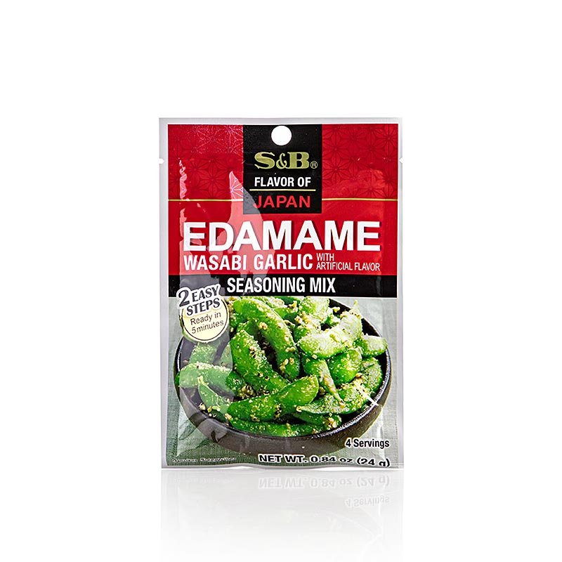 Condimento per edamame "Wasabi Garlic", spezie per fagioli edamame, S&B, 24 g | Asia & Ethno Food | thungourmet