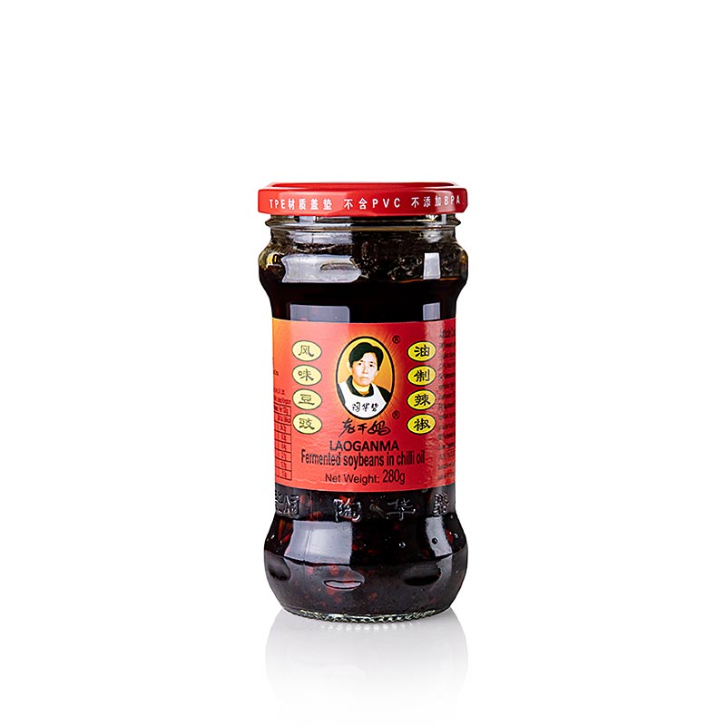 Olio al peperoncino con semi di soia fermentati, Lao Gan Ma, 280 g
