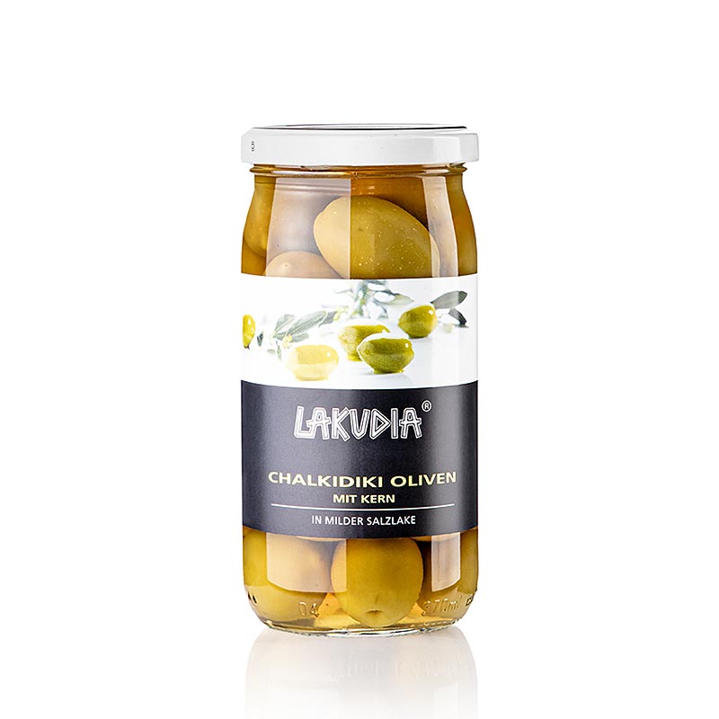Olive verdi "Chalkidiki", con nocciolo, Lakudia, 355 g