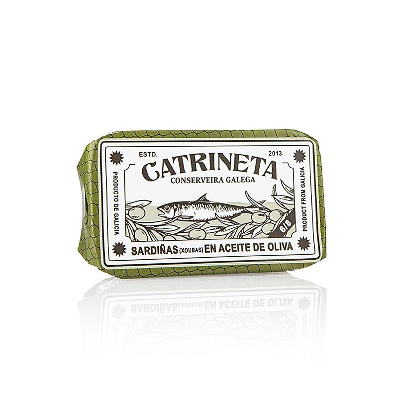 Sardine, XOUBAS, intere, in olio d'oliva, Catrineta, 81 g | Caviale, ostriche, pesce e frutti di mare | thungourmet