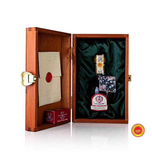 Malpighi Vinaigre balsamique traditionnel de Modène AOP/IGP Riserva Ginepro, 80 ans, coffret en bois, 100 ml