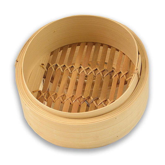 Bambusdämpfer zum Dämpfen von asiatischen Teigtaschen und Gemüse, 17 cm außen, 15 cm innen, 6,5 Zoll, 1 Stück, stapelbar bis zu 5 Unterteilen, Höhe innen 5,5 cm