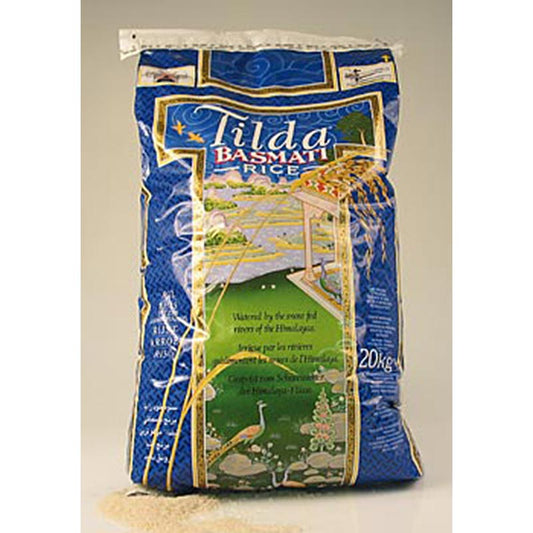 Basmati Reis im praktischen Reißverschluss-Sack, 20 kg, von der Firma TILDA - der beste Basmati mit einmaligem Aroma und wunderbarem Geschmack beim Essen
