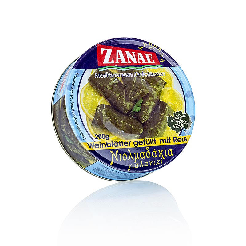 Weinblätter mit Reis gefüllt, ideal als Beilage für griechische oder türkische Gerichte, 200 g, ca 6 Stück