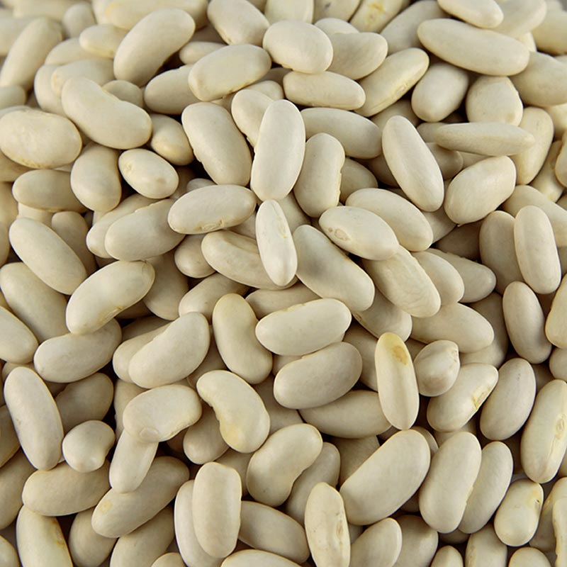 Getrocknete weiße Cannellini Bohnen, ideal für Salate und Eintöpfe, mit angenehm weicher Konsistenz, geeignet für tonno e fagioli in Italien