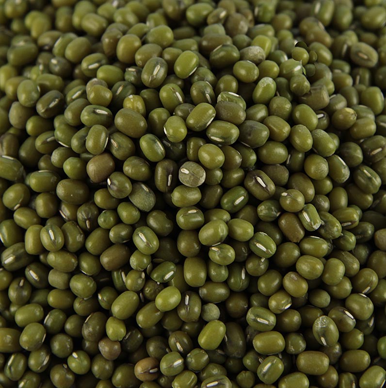 Mungbohnen, grüne, getrocknete Bohnen, 400 g, mild im Geschmack, zum Kochen und Sprossenziehen geeignet