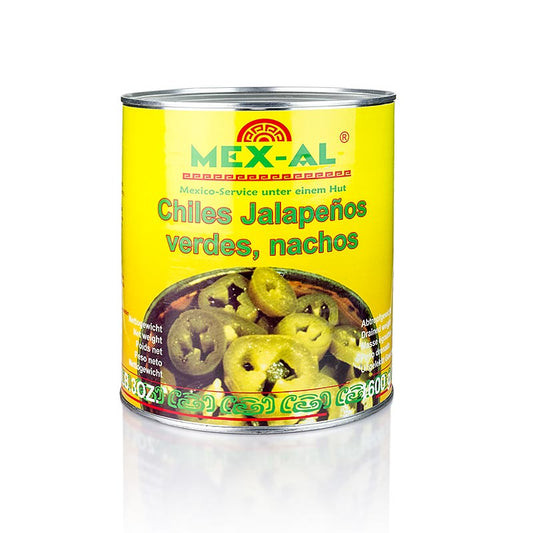 MEX-AL Chili Schoten - Jalapenos, geschnitten, 2,8 kg