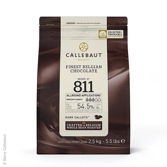 Zartbitterschokolade Callets, 54,5% Kakao, 2,5 kg: Gut ausgewogene Bitternoten, ideal zum Schmelzen und Verzieren