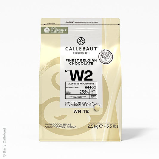 Callebaut - Weiße Schokolade, Callets, 28% Kakaobutter, 22% Milch, 2,5 kg