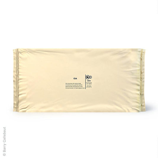 Gianduja - Haselnussmilchschokolade von Callebaut, ideal zum Dekorieren und Überziehen von Backwaren und zum Füllen von Pralinen, 5 kg Block mit 26% Kakaoanteil