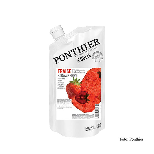 Ponthier - Coulis / Salsa - Fragola, con zucchero, 1 kg