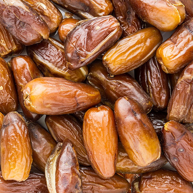 Getrocknete Datteln der Sorte Deglet Nour, extra weich und ohne Stein, 250 g, fruchtig süß, ideal als Snack, zum Füllen, als Dessert oder zum Backen