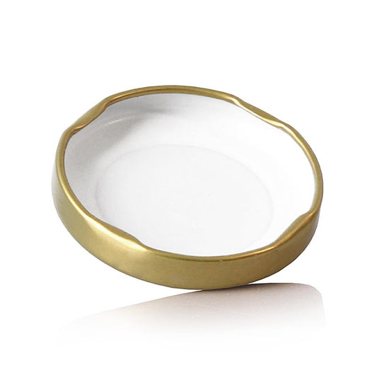 Goldfarbener Schraubdeckel für ein Sechseckglas mit 63mm Mündung, passend für 287 ml, 1 Stück