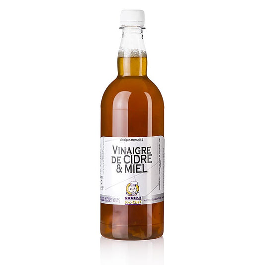 Fruchtiger Apfel-Honig-Essig von Soripa, ideal für Sommersalate und Marinaden