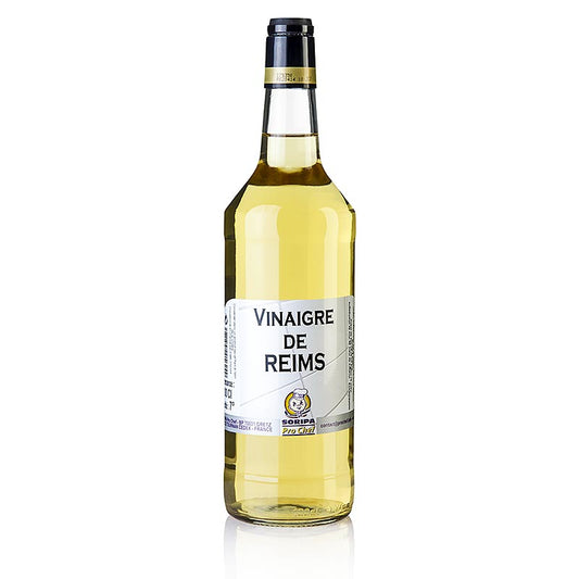 Flasche Vinaigre de Reims Essig aus den Champagne-Ardennen, 7% Säure, Soripa, 1 l, perfekt für Dressings, Marinaden und Saucen, aus ausgesuchten Trauben hergestellt