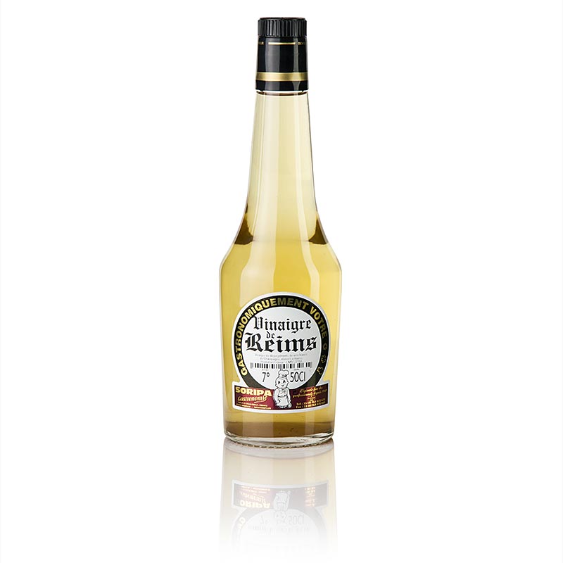 Flasche Vinaigre de Reims Essig aus den Champagne-Ardennen, Soripa, 500 ml - ideal für Salate, Marinaden, Geflügel, Meeresfrüchte und Hollandaise-Saucen, hergestellt aus ausgesuchten Trauben