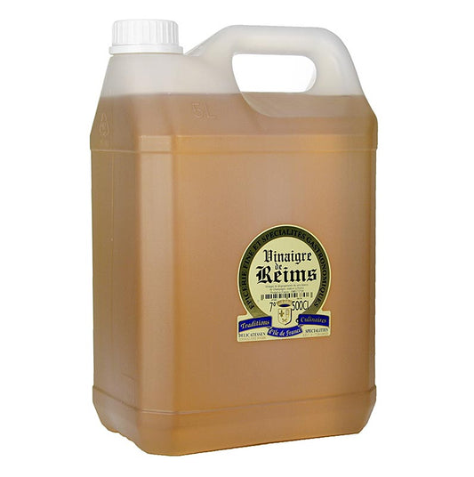 Vinaigre de Reims, Essig aus den Champagne-Ardennen, 7% Säure, Soripa, 5 l - Passt perfekt zu Salaten, Marinaden und Saucen, hergestellt aus ausgesuchten Trauben