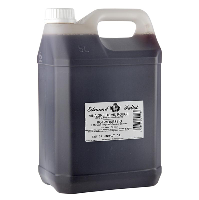 5 Liter Alter Rotwein-Essig von Fallot, ideal zum Marinieren von Geflügel, Fisch und Gemüse sowie in Vinaigrette für Sommersalate
