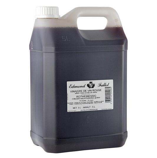 5 Liter Alter Rotwein-Essig von Fallot, ideal zum Marinieren von Geflügel, Fisch und Gemüse sowie in Vinaigrette für Sommersalate